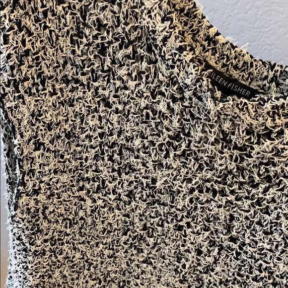 Eileen Fisher Black and Tan Open Weave Top - Picture 2 of 4